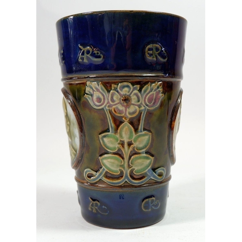 85 - A Royal Doulton stoneware Edward VII coronation tumbler, 1902