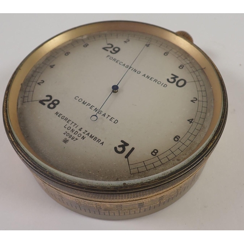 853 - A Negretti and Zambra Forecasting Aneroid Barometer, No 20997  and dial