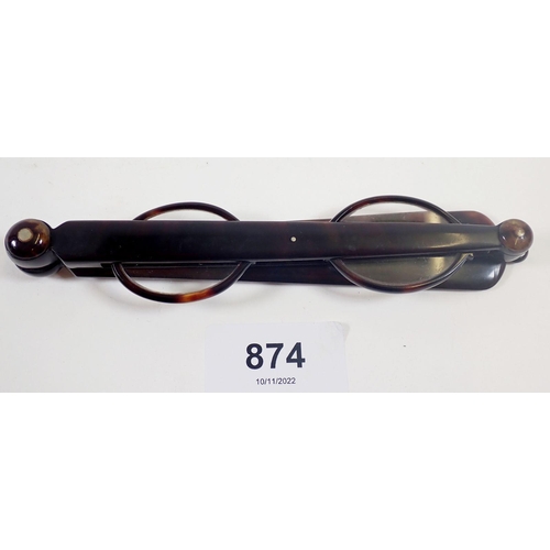 874 - A pair of tortoiseshell lorgnettes