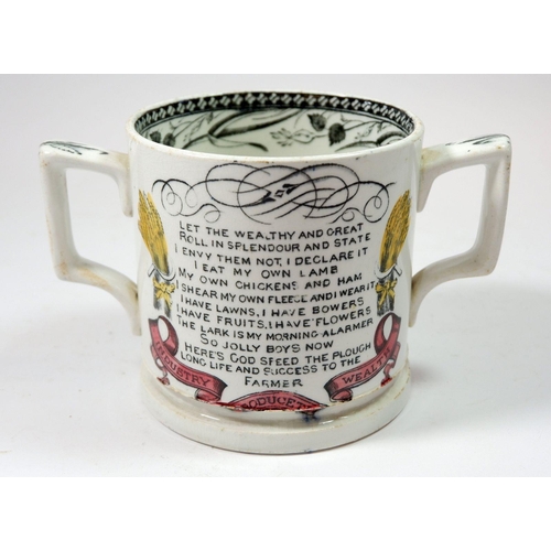 99 - A two handled God Speed the Plough mug