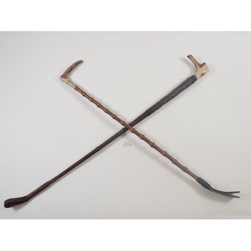 816A - Two horn handled riding crops