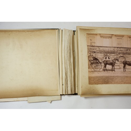 739 - An early 20th century album of horse photographs  belonging to Burdett at Ramsbury Manor, Wilts and ... 