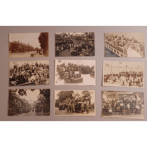 1007 - A collection of 18 RP postcards various subjects including social history, motor vehicles, Lake Dist... 