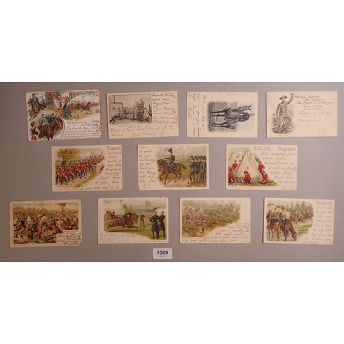 1009 - A collection of 22 early military postcards including Boer War, with 2 x Lance Thackway cards