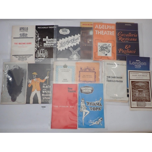 1044 - A collection of vintage London theatre programmes etc.