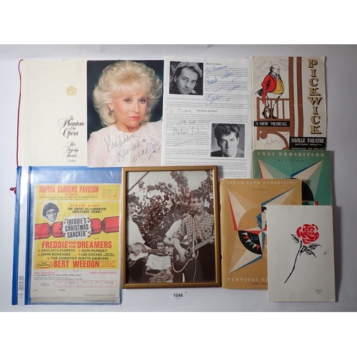 1046 - A collection of autographs including Tony Blair, Barbara Windsor, John Conteh, Andrew Lloyd Webber e... 