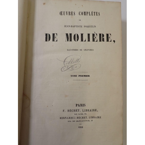 1048 - Oeuvres Completes de Moliere 'Tome Premier' Paris published F Brechet 1858, cover distressed