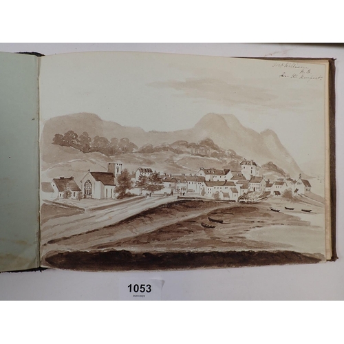 1053 - Two Victorian pencil sketch books, one from the Scottish Highlands, some pictures anotated