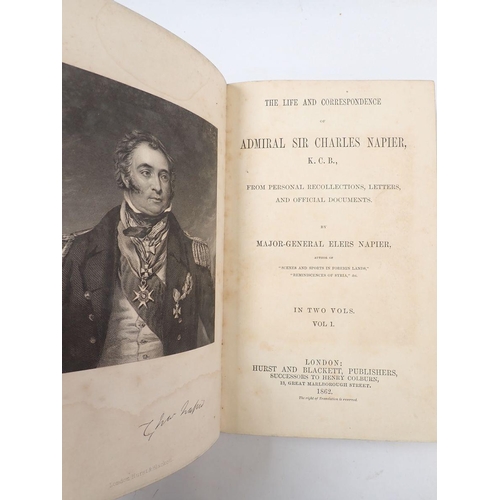 1063 - The Life & Correspondence of Admiral Sir Charles Napier in two volumes, leather bound 1862