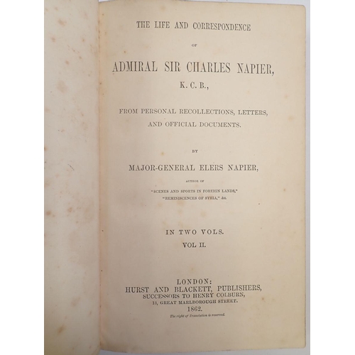 1063 - The Life & Correspondence of Admiral Sir Charles Napier in two volumes, leather bound 1862