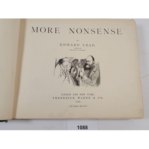 1088 - More Nonsense by Edward Lear, published 1888 by Frederick Warne & Co