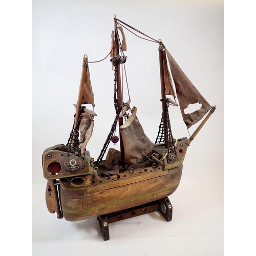 1103 - A model of a sailing ship, 45cm tall