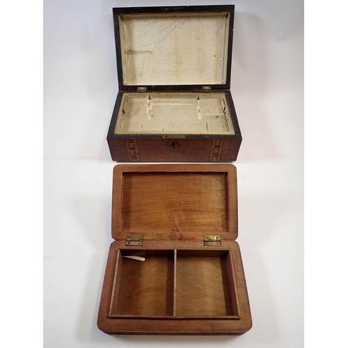 1117 - A Victorian Tunbridgeware work box and a carved Burmese box