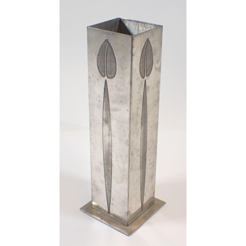 1145 - A Charles Rennie Mackintosh pewter vase, 16cm