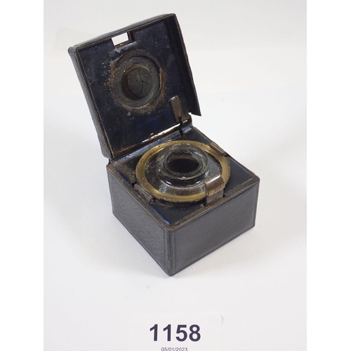 1158 - A leather clad travelling inkwell