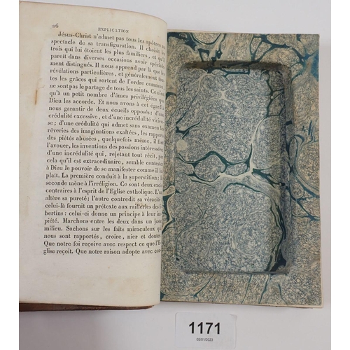 1171 - A French leather bound book converted to a secret storage compartment for valuables