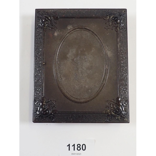 1180 - A Victorian pressed plastic photograph or daguerrotype folding frame 'Genuine Union Case'