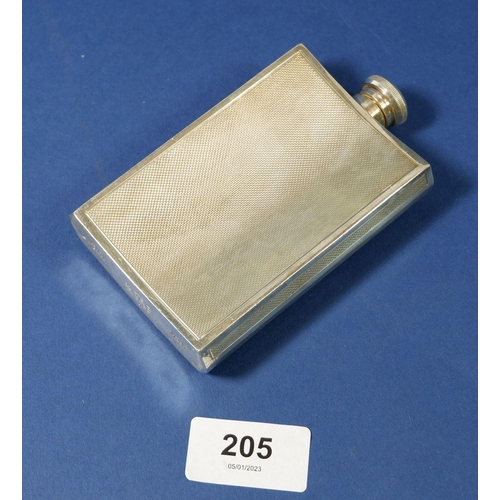 205 - A silver plated spirit flask