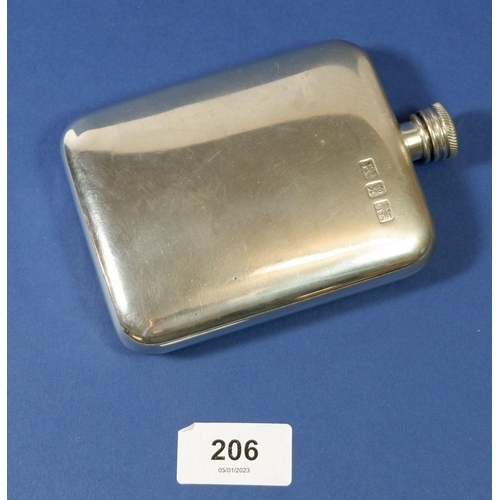 206 - A pewter spirit flask