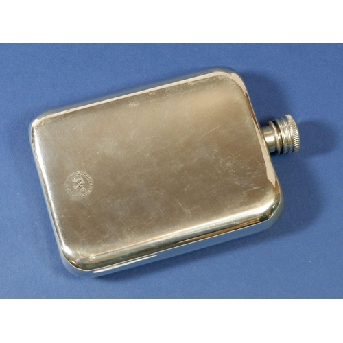 206 - A pewter spirit flask