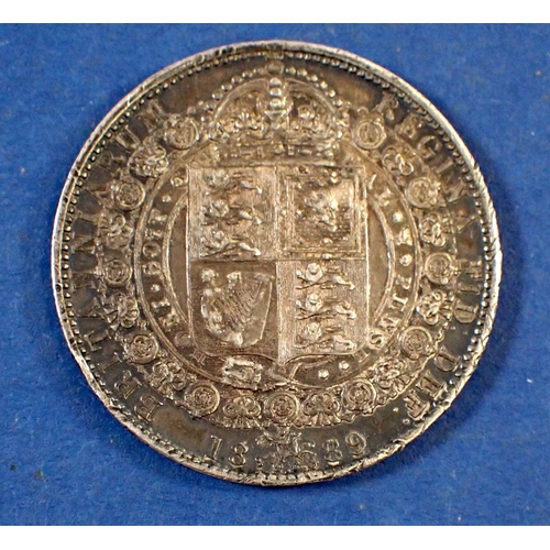 674 - A quantity of silver content coinage including: Victoria 1889 halfcrown and silver threepences, Vict... 