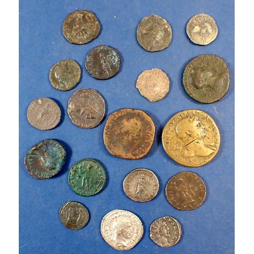 697 - A quantity of Roman silver and bronze coins