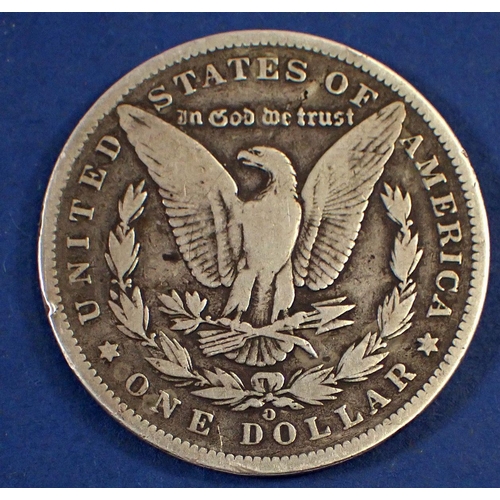 716 - USA silver Morgan dollar 1888 New Orleans Mint, 7 tail feathers. Condtion: Fine