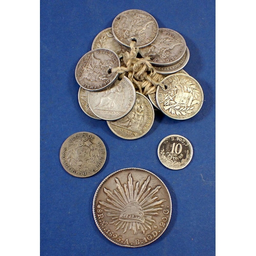 719 - Miscellaneous lot of South America coinage including: group of coiinage stringed toether: Guatemala ... 