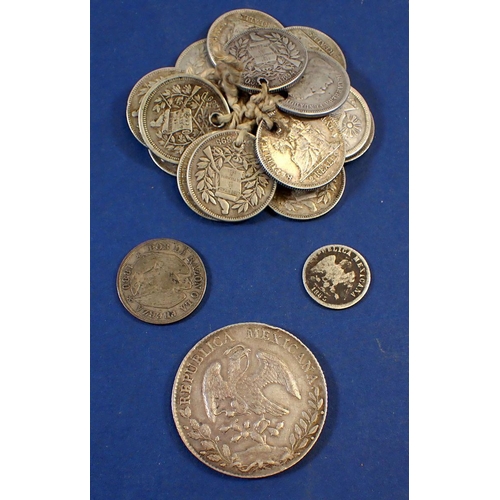 719 - Miscellaneous lot of South America coinage including: group of coiinage stringed toether: Guatemala ... 