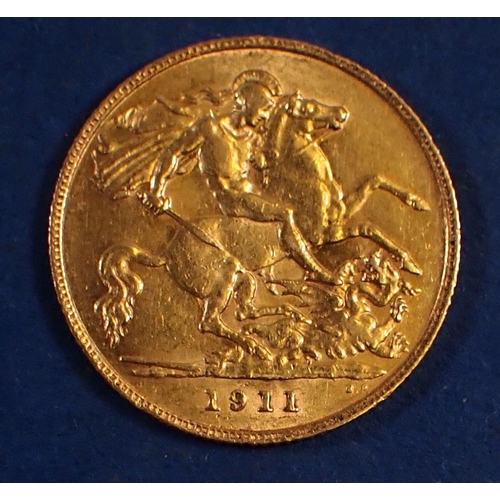 730 - Gold half sovereign George V, 1911, London mint. condition: Fine