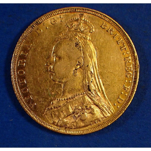 740 - A Victorian sovereign, 1889