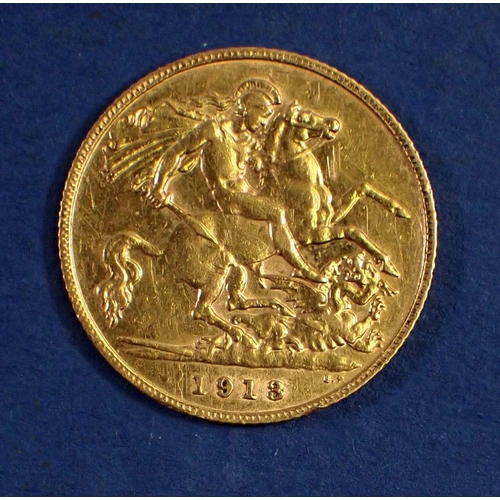 746 - A gold half sovereign George V 1913, London Mint - Condition: Fine