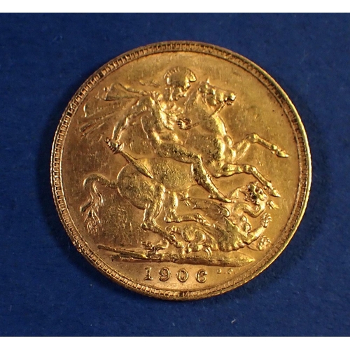 751 - A gold sovereign Edward VII 1906, Perth Mint - Condition: Fine