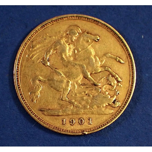 753 - A gold half sovereign Victoria 1901, London Mint - Condition: Fine