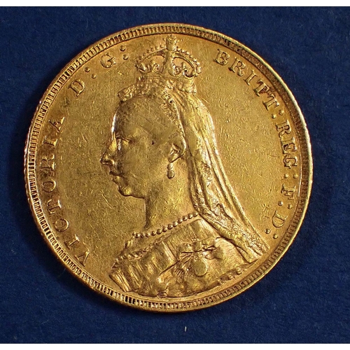 759 - A gold sovereign Victorian 1888 Jubilee Bust,  London Mint - Condition: Fine