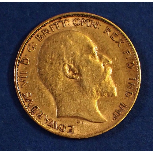 760 - A gold half sovereign Edward VII 1906, London Mint - Condition: VF