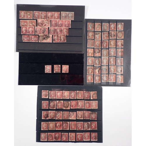 818 - GB: Collection of used imperf & perf 1d reds with watermark & perf variety; over 250 on covers/front... 