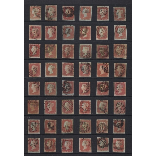 820 - GB: QV used 1d red imperf plate positional collection AA-TL, 1841on, 240 stamps incl various plates,... 