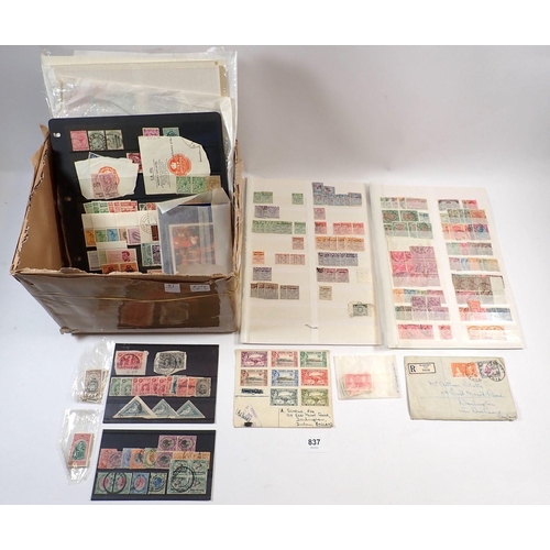 837 - Br C'wealth: Small box of mint & used, mostly KGV-QEII, in packets, on stockcard and sheets etc. Som... 
