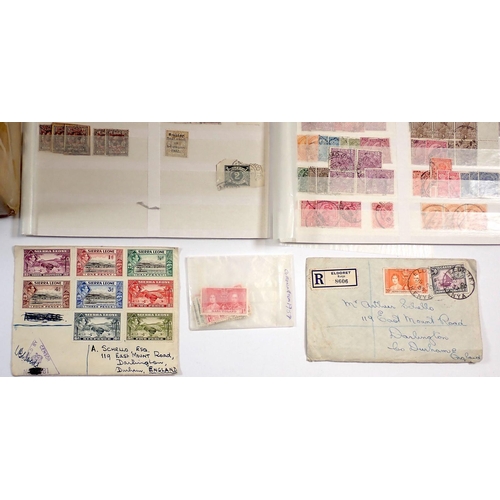 837 - Br C'wealth: Small box of mint & used, mostly KGV-QEII, in packets, on stockcard and sheets etc. Som... 