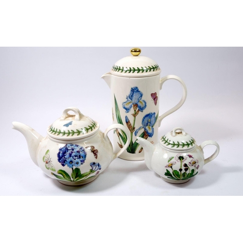 84 - A Portmeirion Botanic Garden coffee pot and two teapots
