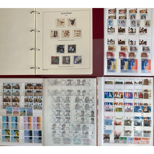 848 - GB: With FV £650, mostly QEII mint decimal commem in 'GB Collection' purposed album, 3 stockbooks pl... 
