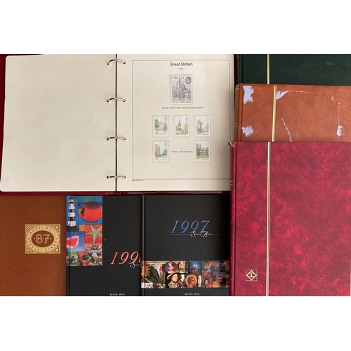 848 - GB: With FV £650, mostly QEII mint decimal commem in 'GB Collection' purposed album, 3 stockbooks pl... 