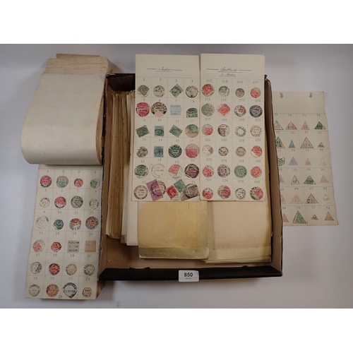 850 - GB & All world: Box of 3 postmark folders with postmarks from QV to KGVI period up to 1939 from all ... 