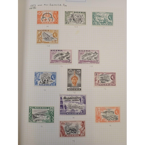 862 - Nigeria: Green album, SG stock-book & various stock pages of defin & commem, QV period on. Much mint... 
