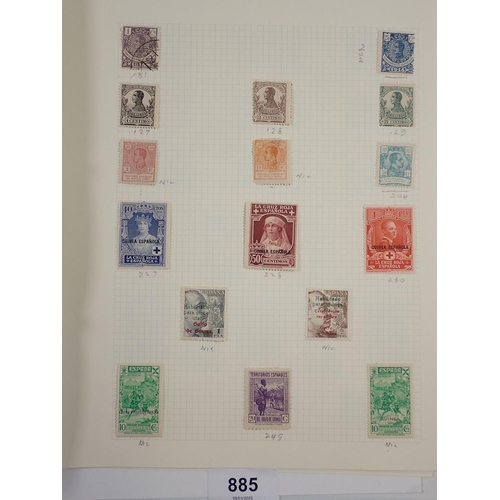 885 - Portugal & Spain: 3 folders of defin, commem, postage due, officials, fiscal and locals plus colonia... 