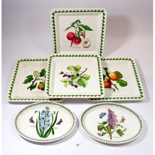 89 - Four Portmeirion large square platters and two oval plates