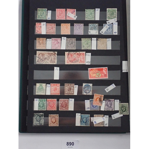 890 - GB: Dealer stock-book of QV-QEII, mint & used. Defin, commem, postage due with higher values incl KE... 