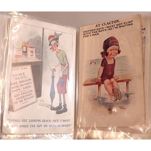 937 - An album of comical postcards including Mable Lucie Attwell, approx 22