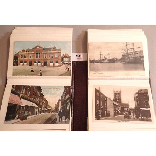 940 - An album of 94 topographical postcards including Lincoln, Skegness, Gainsborough, Boston, Mablethorp... 